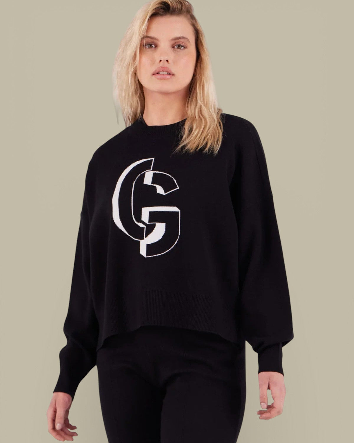 Pull Gertrude Femme Noir - Maille jacquard ample Natalia - Pull