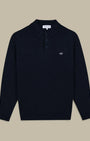 Pull Maison Labiche Bleu Marine - Col Chemise Maison Labiche