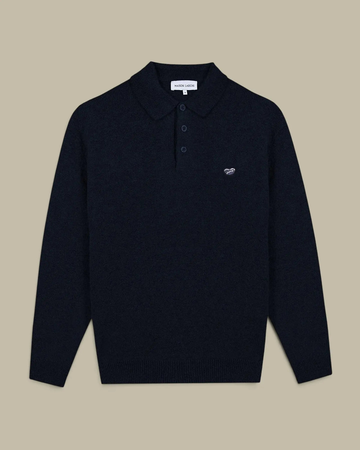 Pull Maison Labiche Bleu Marine - Col Chemise Maison Labiche