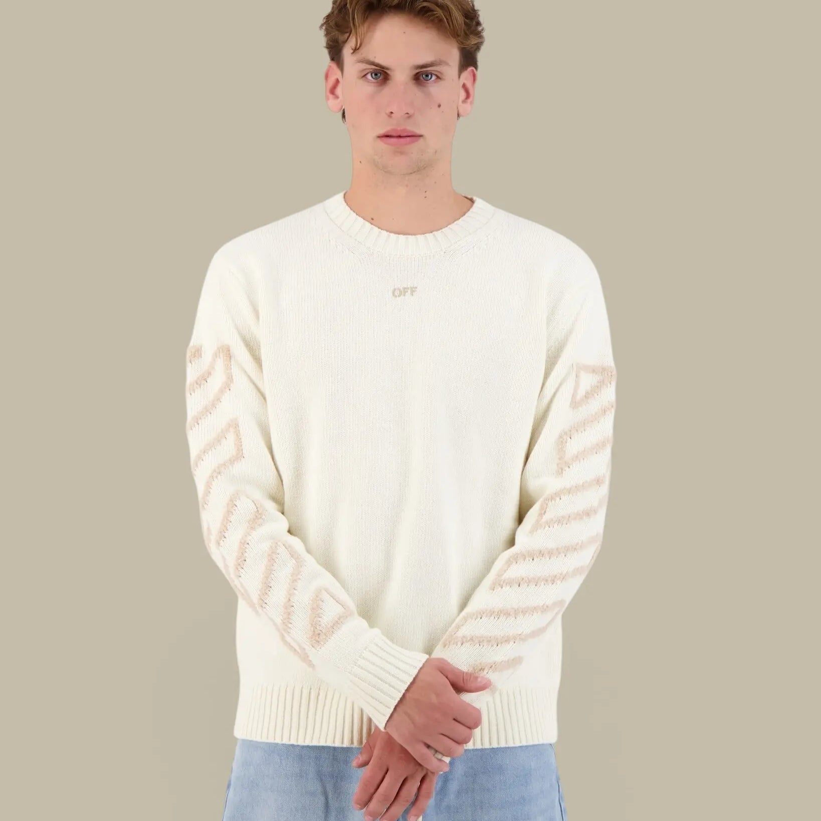 Pull Off-White Creme - Diag Arrow Off-White