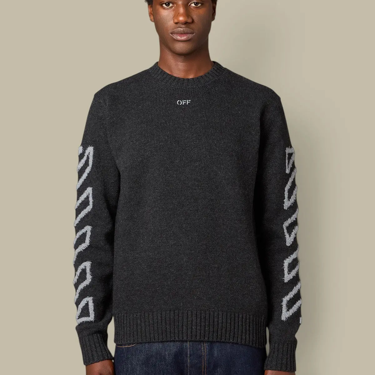 Pull Off-White Gris - Diag Arrow Off-White