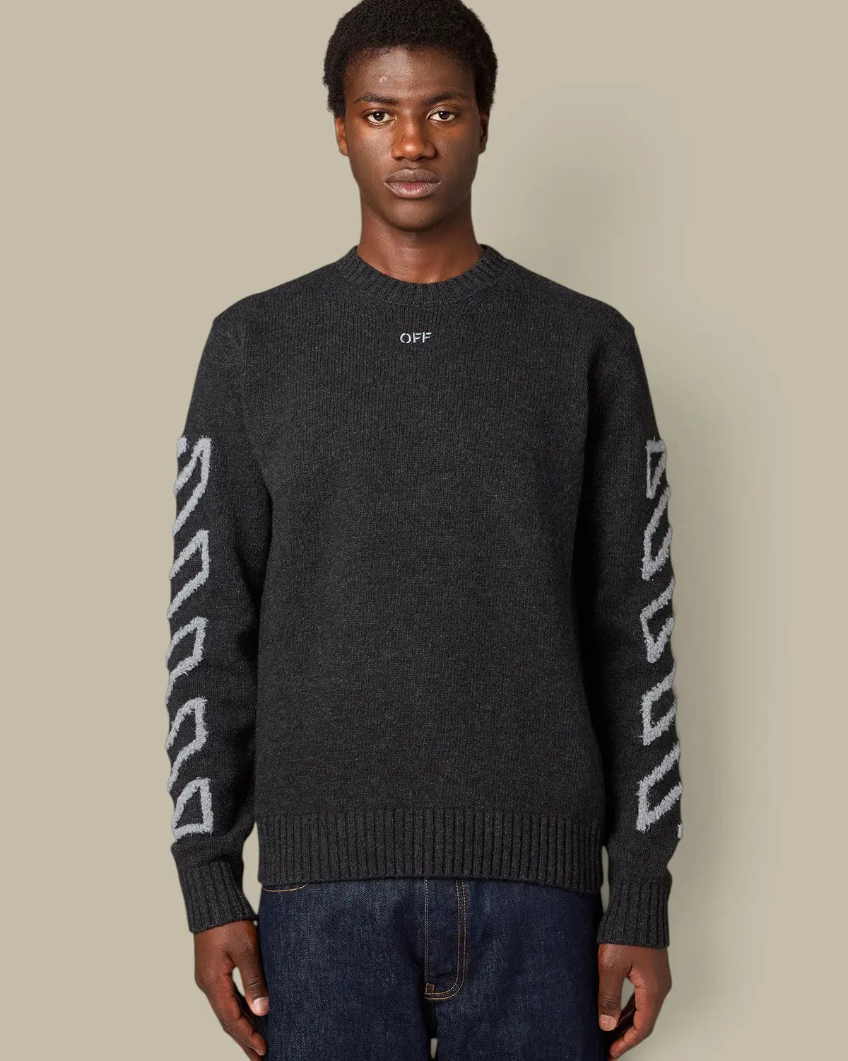 Pull Off-White Gris - Diag Arrow Off-White