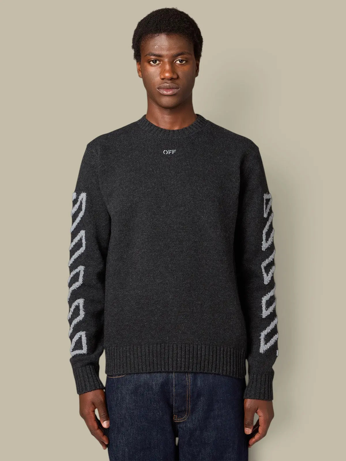 Pull Off-White Gris - Diag Arrow Off-White