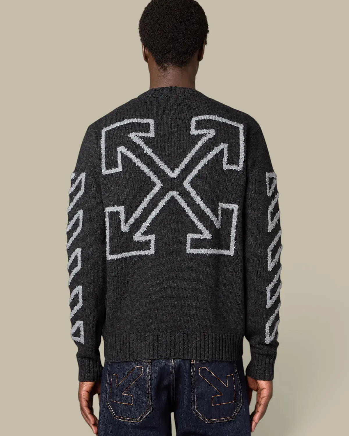 Pull Off-White Gris - Diag Arrow Off-White