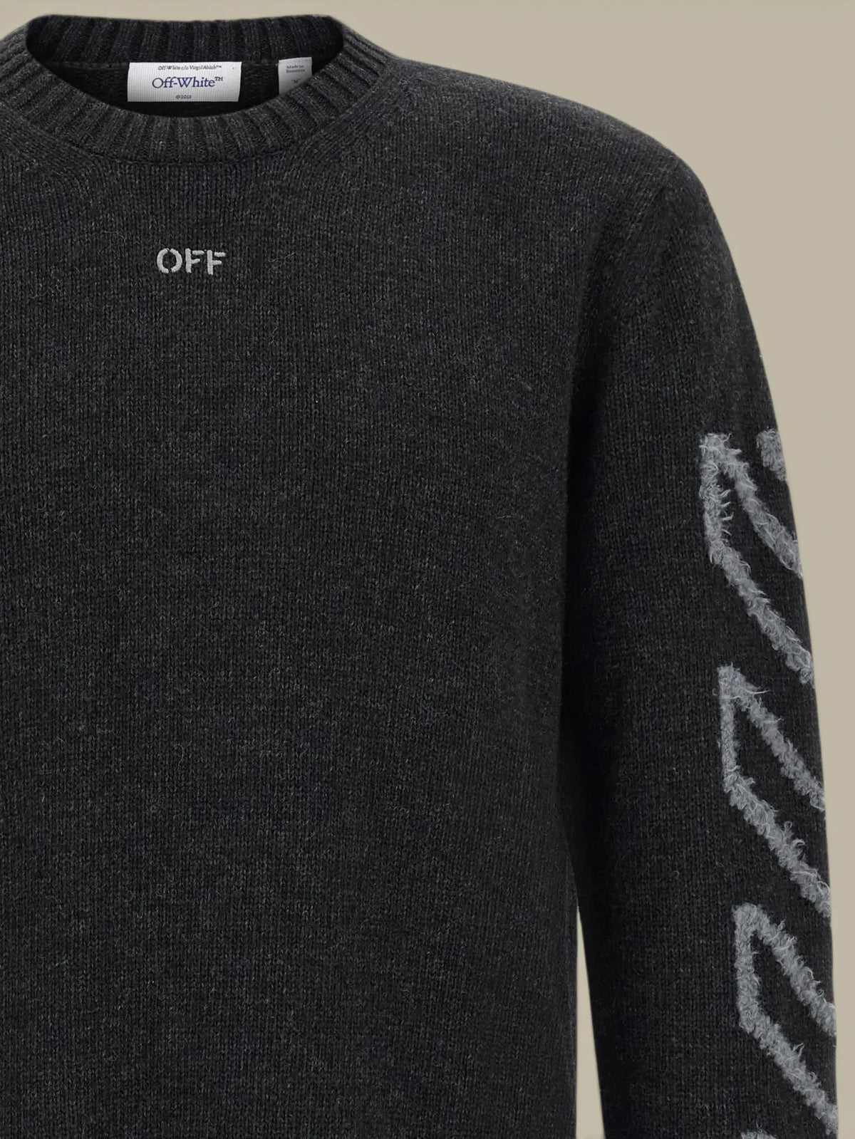 Pull Off-White Gris - Diag Arrow Off-White