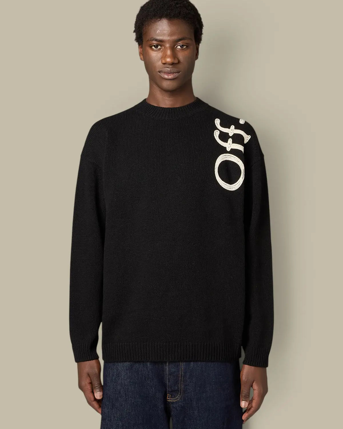 Pull Off-White Noir - Vertical Bookish Off-White
