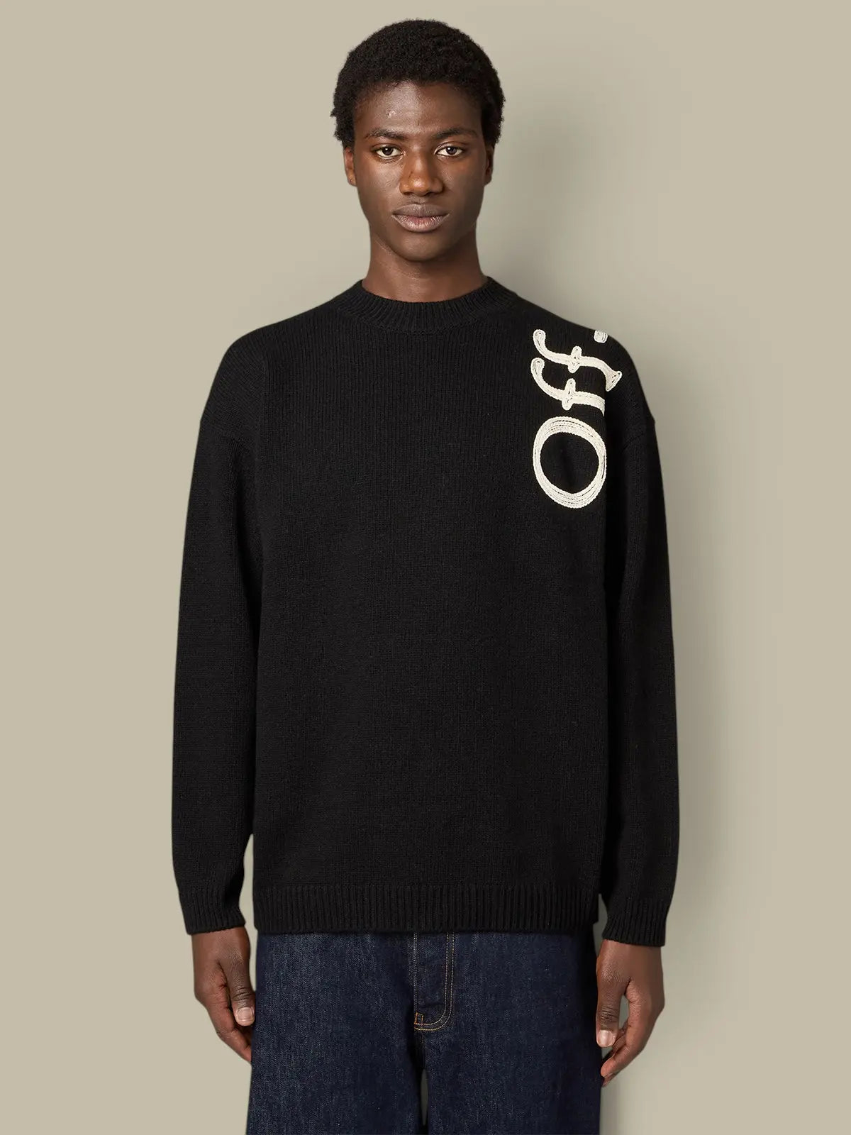 Pull Off-White Noir - Vertical Bookish Off-White