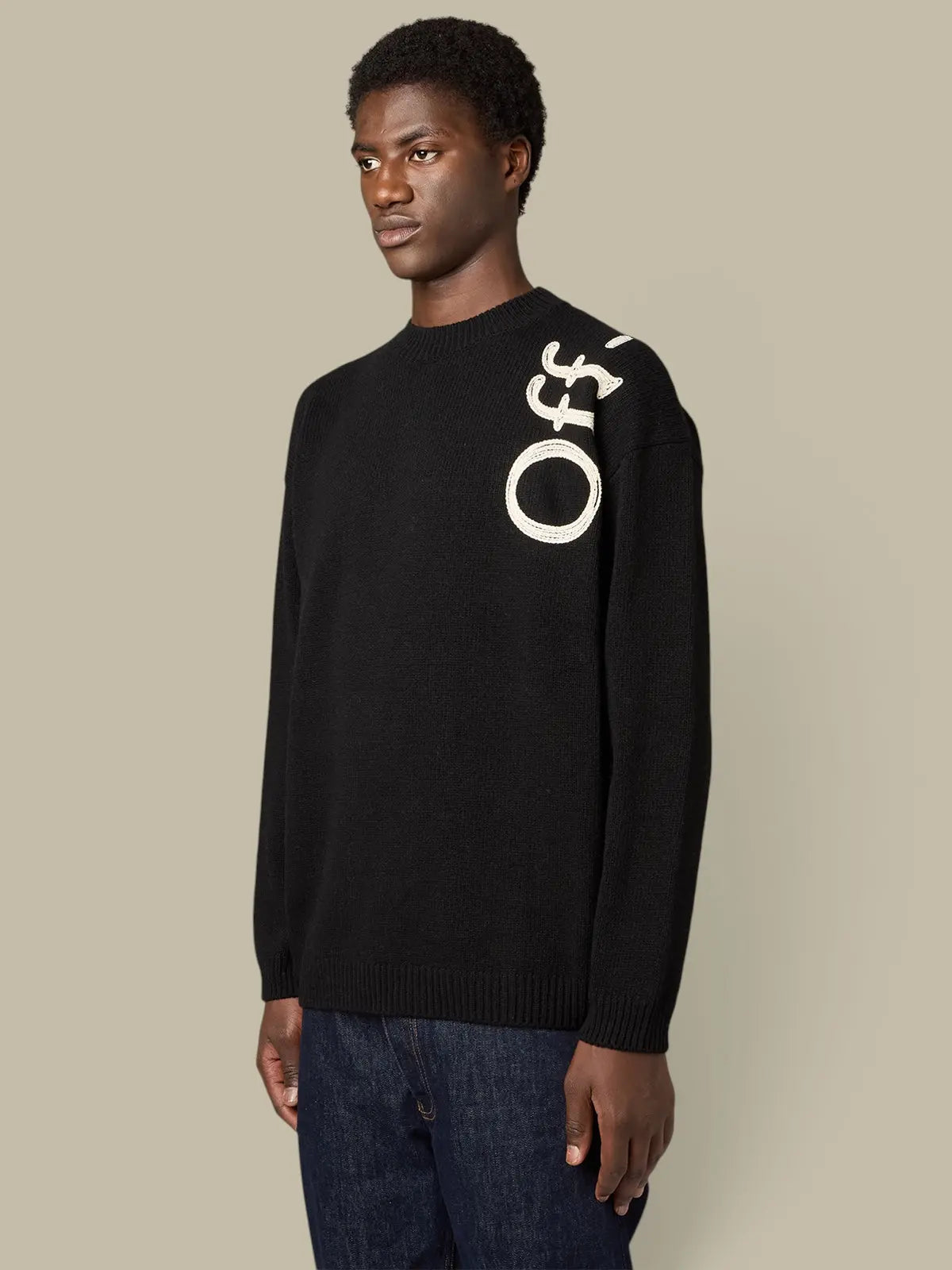 Pull Off-White Noir - Vertical Bookish Off-White
