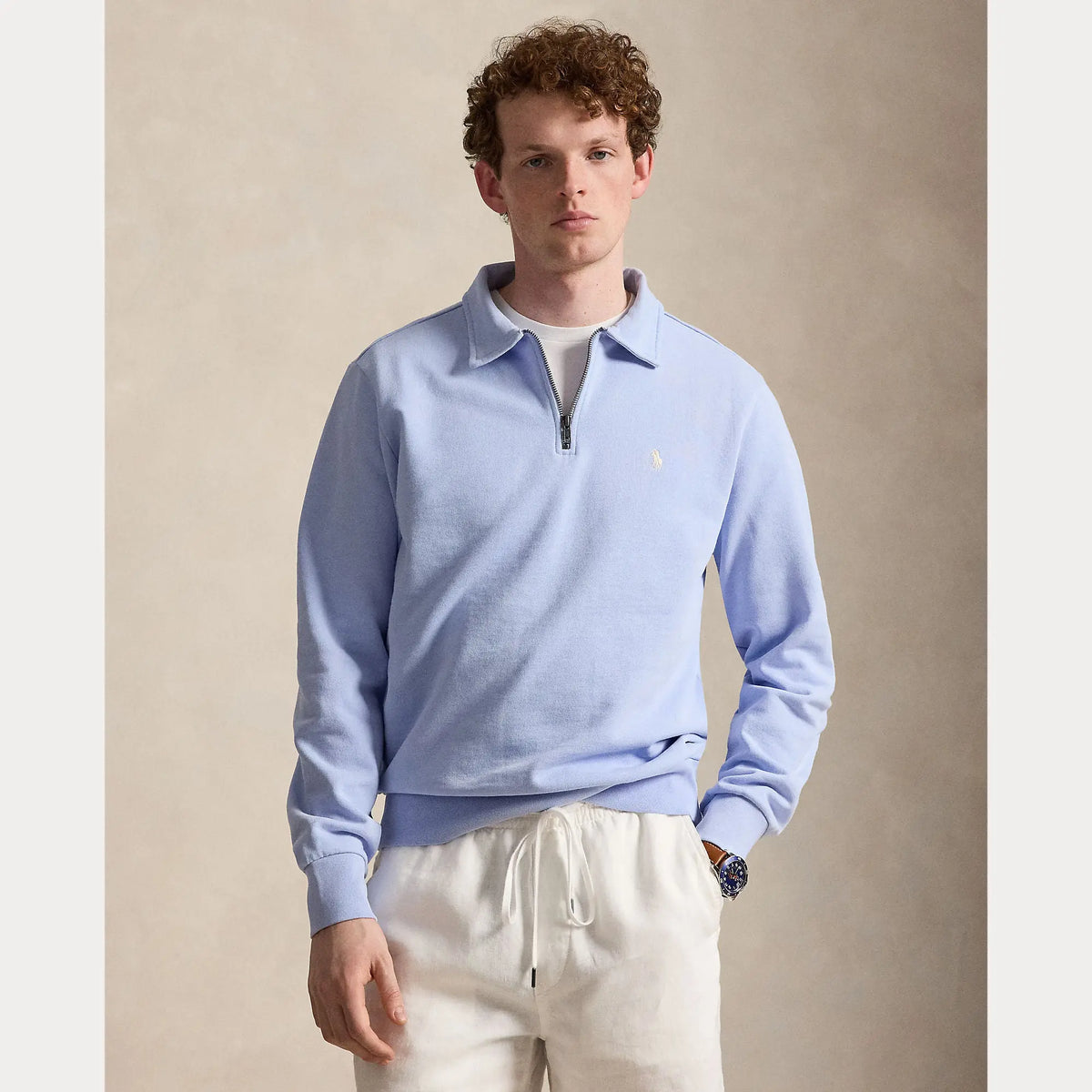 Pull Ralph Lauren Bleu - SWEAT-SHIRT À QUART DE ZIP EN POLAIRE BOUCLÉE Ralph Lauren