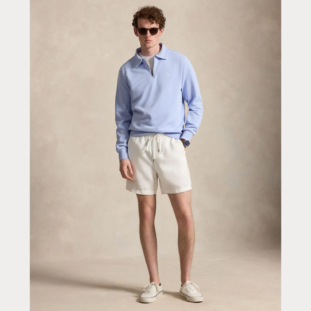 Pull Ralph Lauren Bleu - SWEAT-SHIRT À QUART DE ZIP EN POLAIRE BOUCLÉE Ralph Lauren