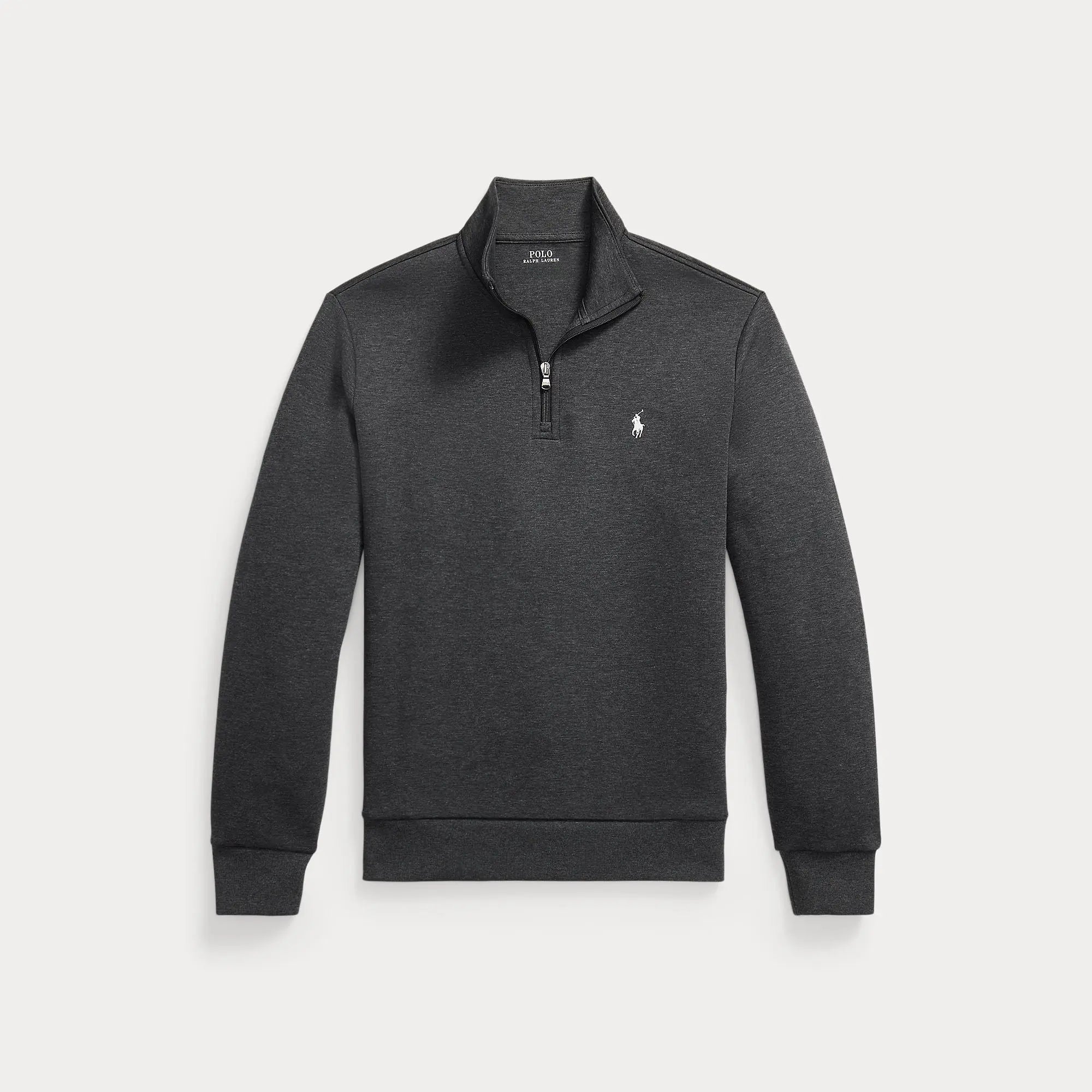 Pull Ralph Lauren Gris - PULL À QUART DE ZIP EN MAILLE DOUBLE Ralph Lauren