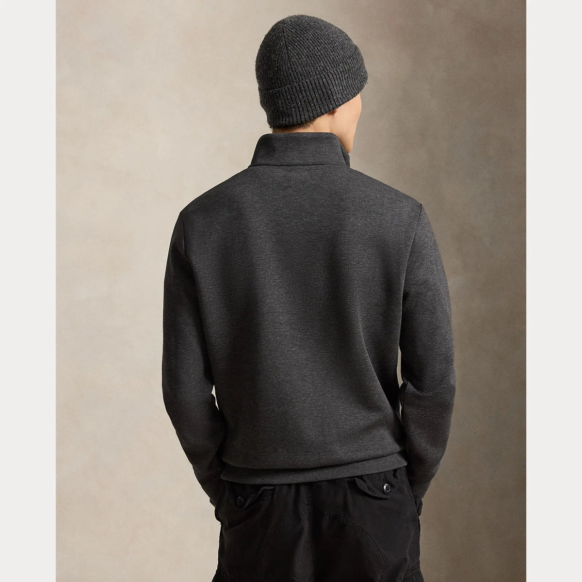 Pull Ralph Lauren Gris - PULL À QUART DE ZIP EN MAILLE DOUBLE Ralph Lauren