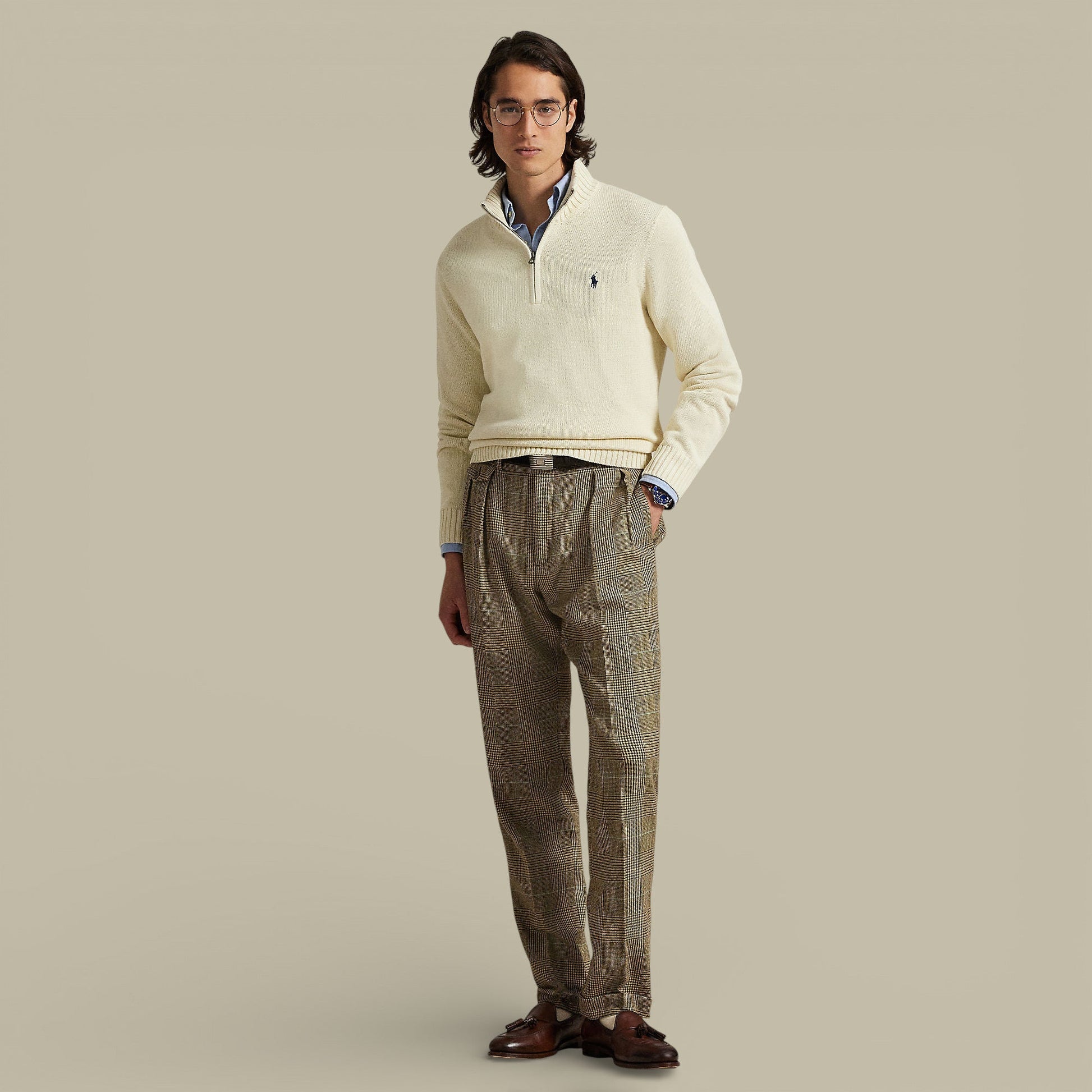 Pull Ralph lauren Beige - Col Camionneur - Pull