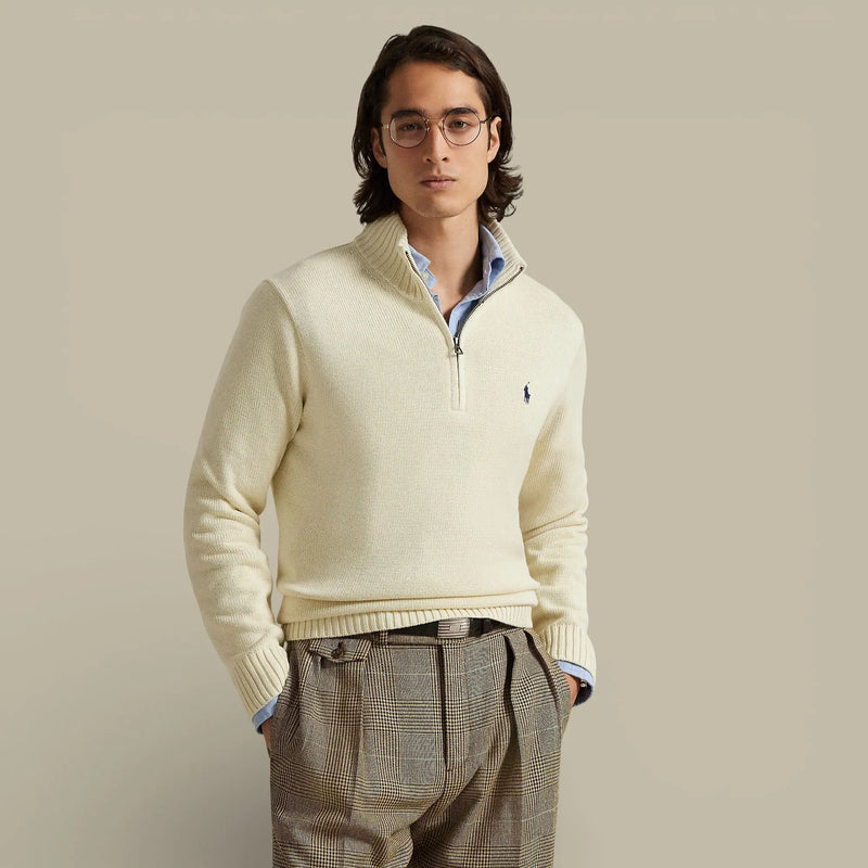 Pull Ralph Lauren beige col camionneur