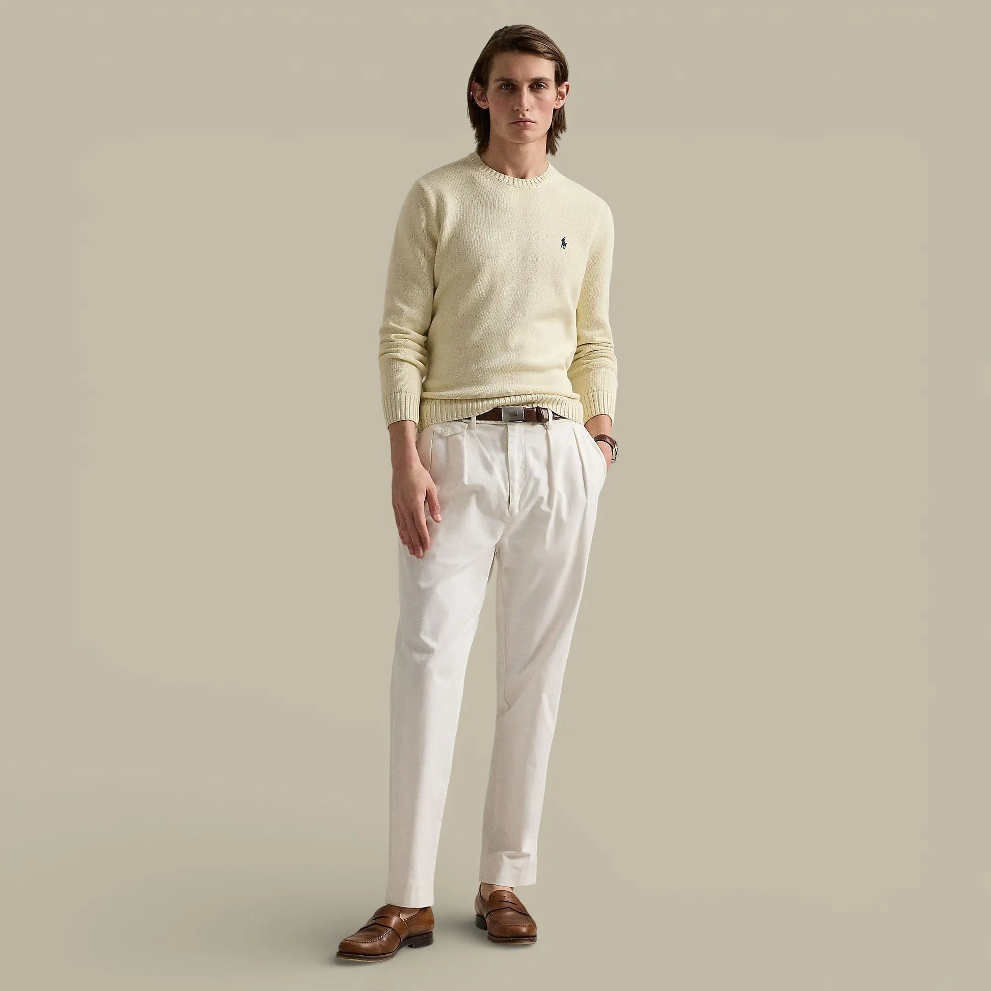 Pull Ralph Lauren Beige - Maille en Coton - Pull