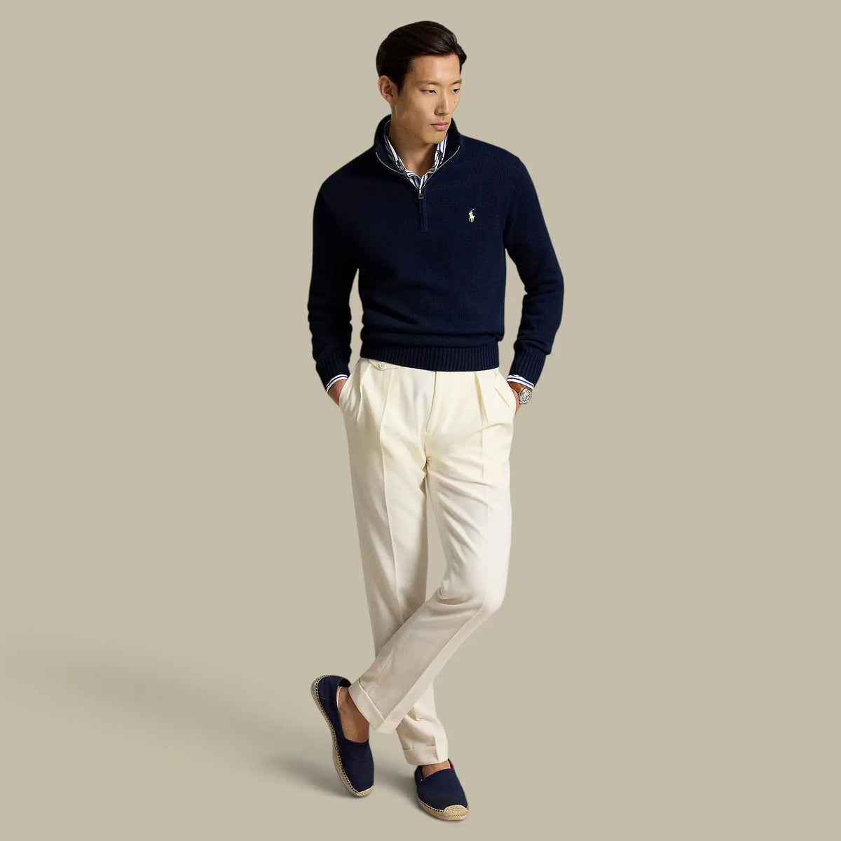 Pull Ralph lauren Bleu Marine - Col Camionneur Ralph Lauren