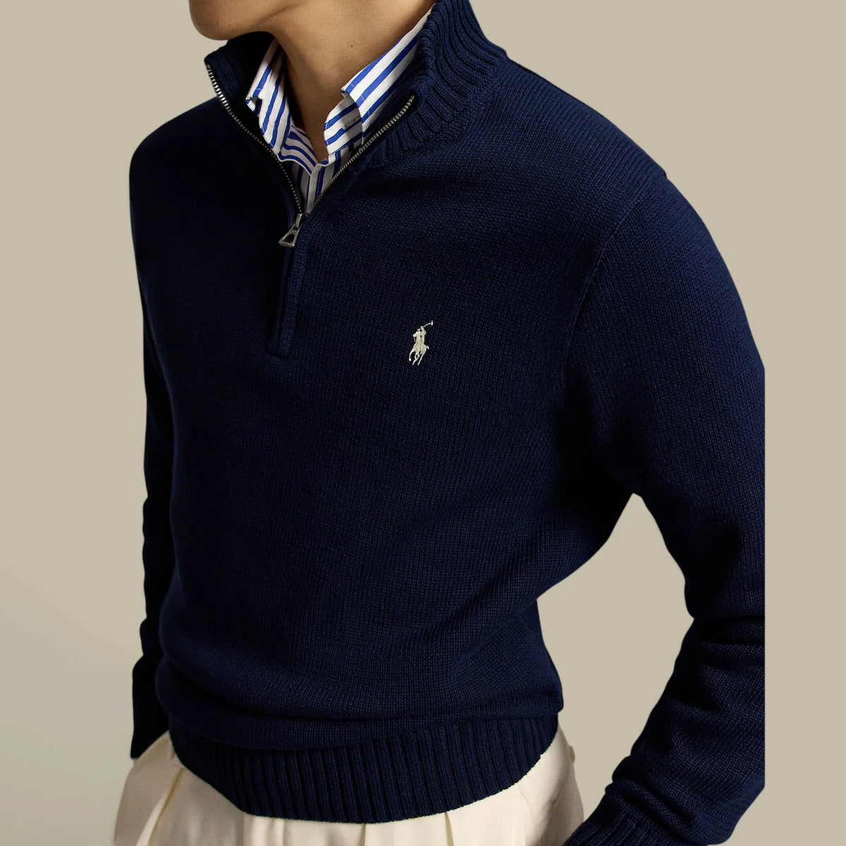 Pull Ralph lauren Bleu Marine - Col Camionneur Ralph Lauren