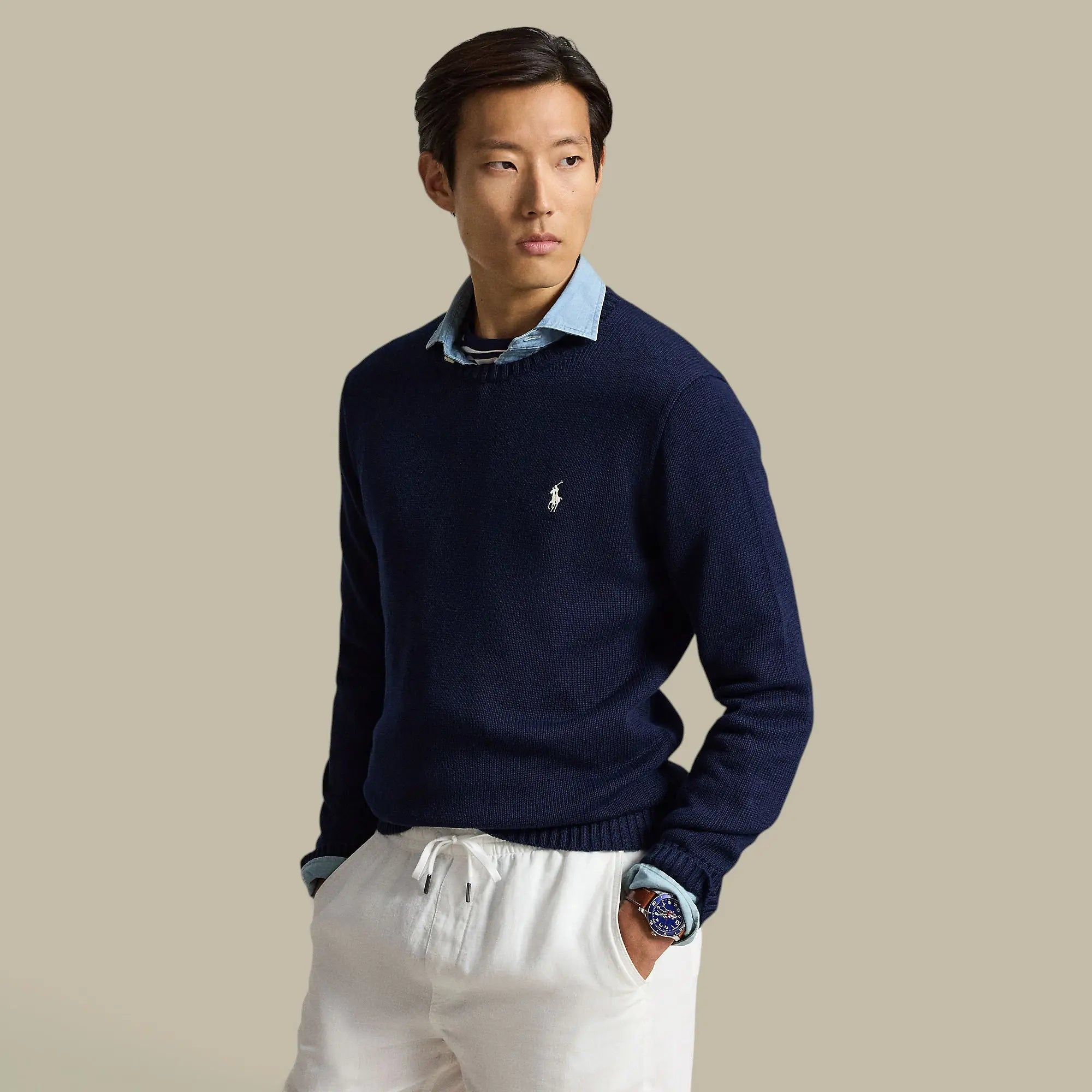 Pull Ralph lauren Bleu Marine - Col Rond Ralph Lauren