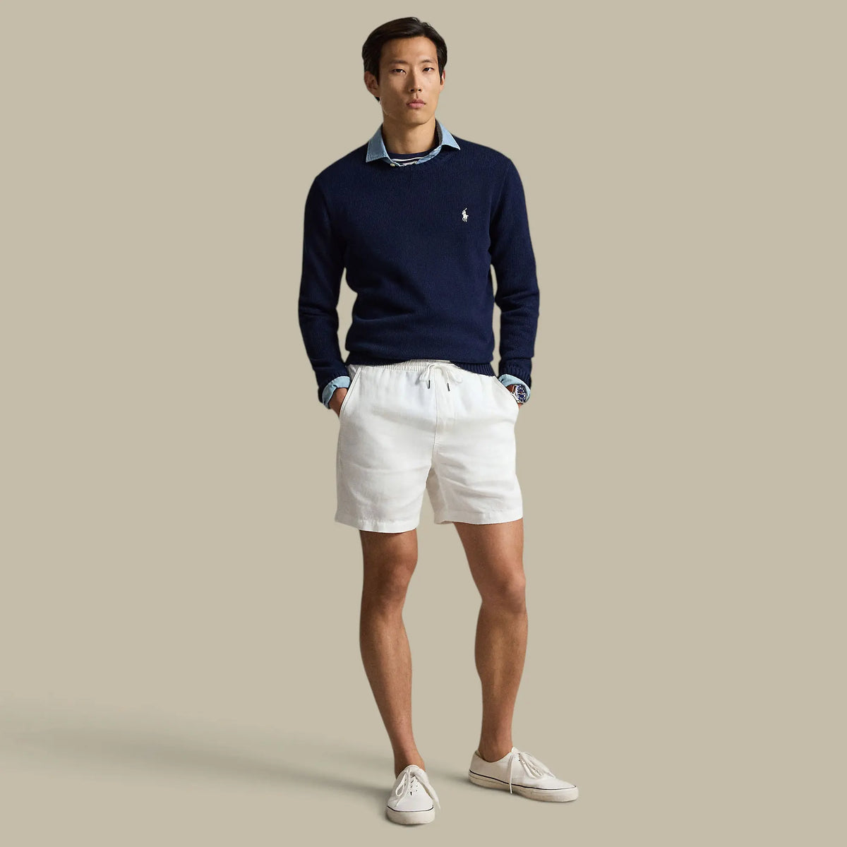 Pull Ralph lauren Bleu Marine - Col Rond Ralph Lauren