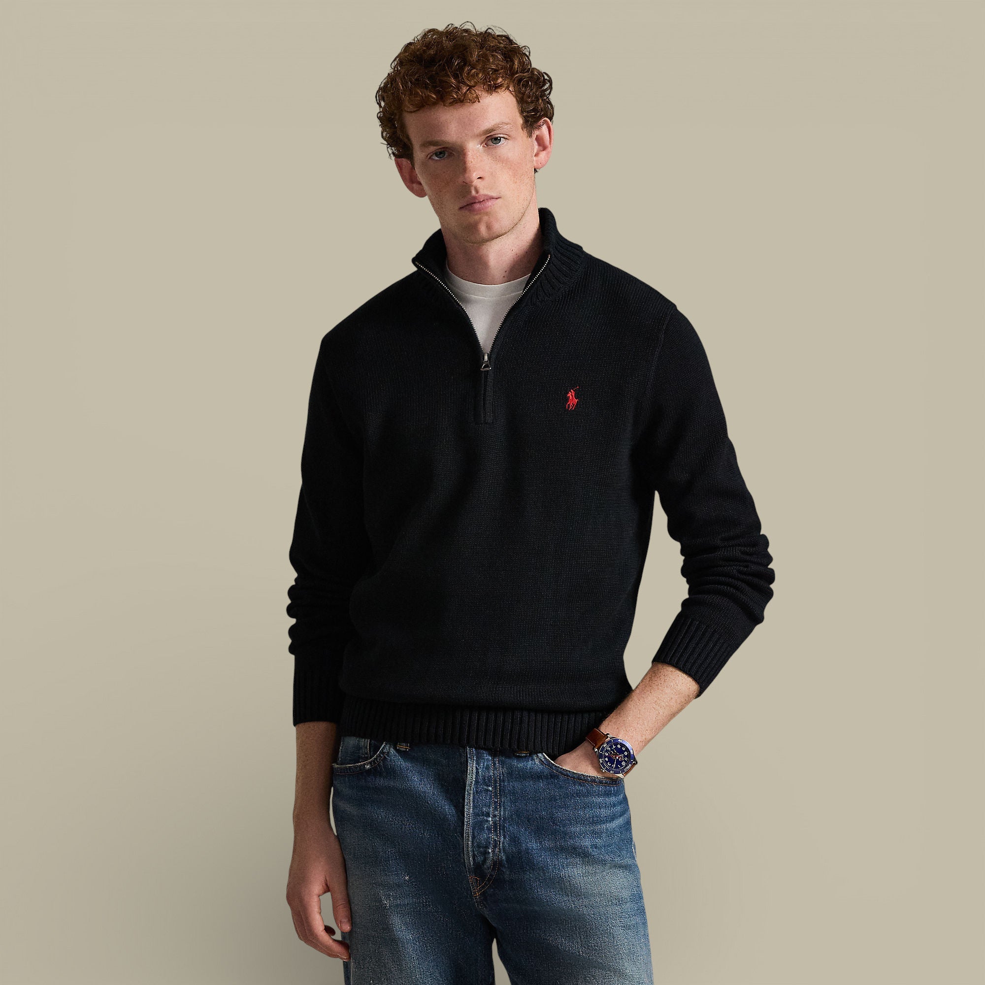 Pull Ralph lauren Noir - Col Camionneur - Pull