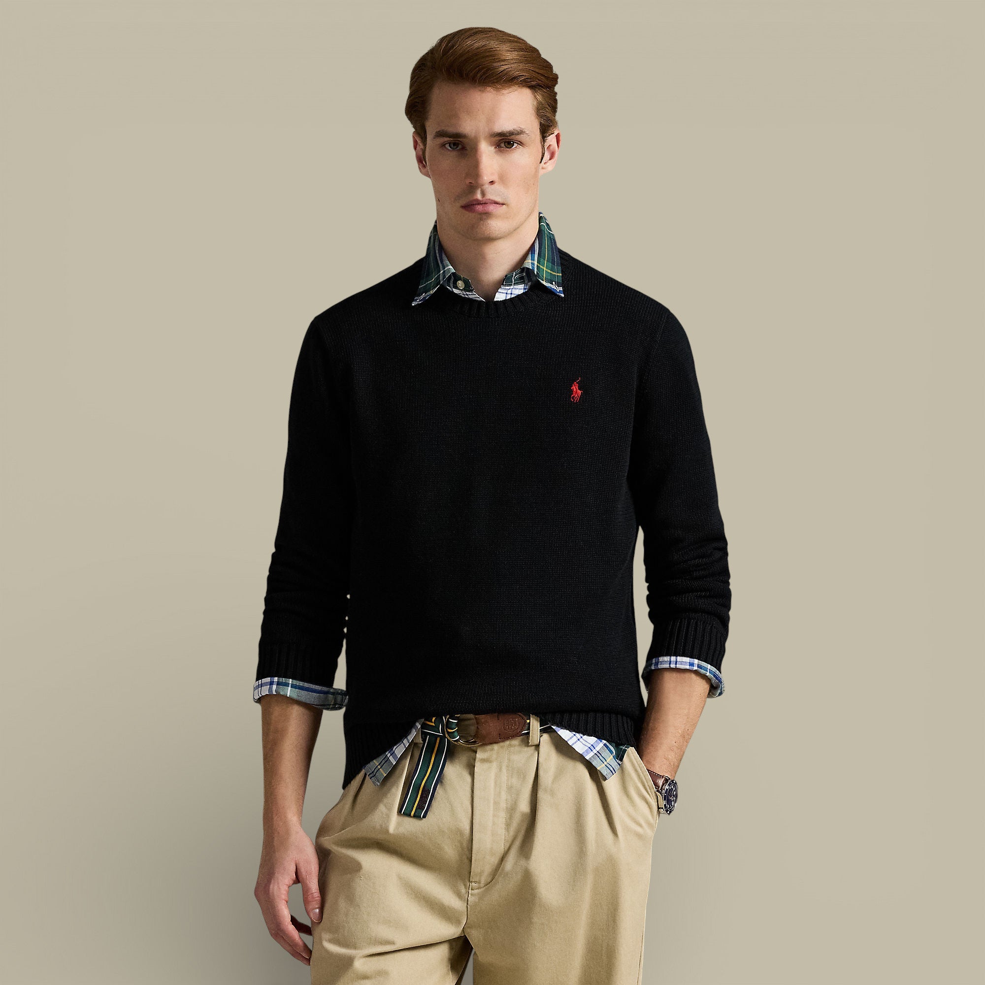 Pull Ralph Lauren Noir - Maille en Coton - Pull