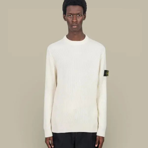 Pull Stone Island Beige - Full Rib Rws Wool - Pull