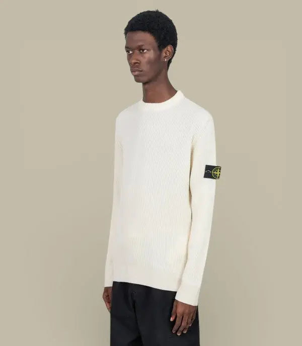Pull Stone Island Beige - Full Rib Rws Wool - Pull