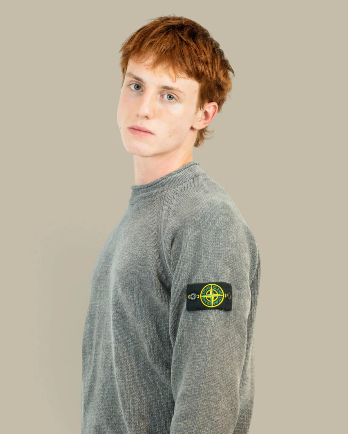 Pull Stone Island Gris - Coton Chenille Stone Island