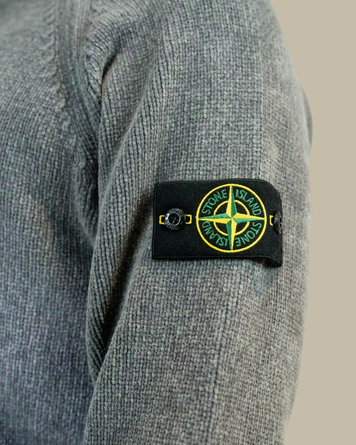 Pull Stone Island Gris - Coton Chenille Stone Island