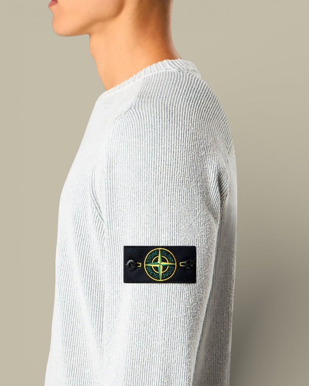 Pull Stone Island Gris - Rib Coton Bouclé - Pull