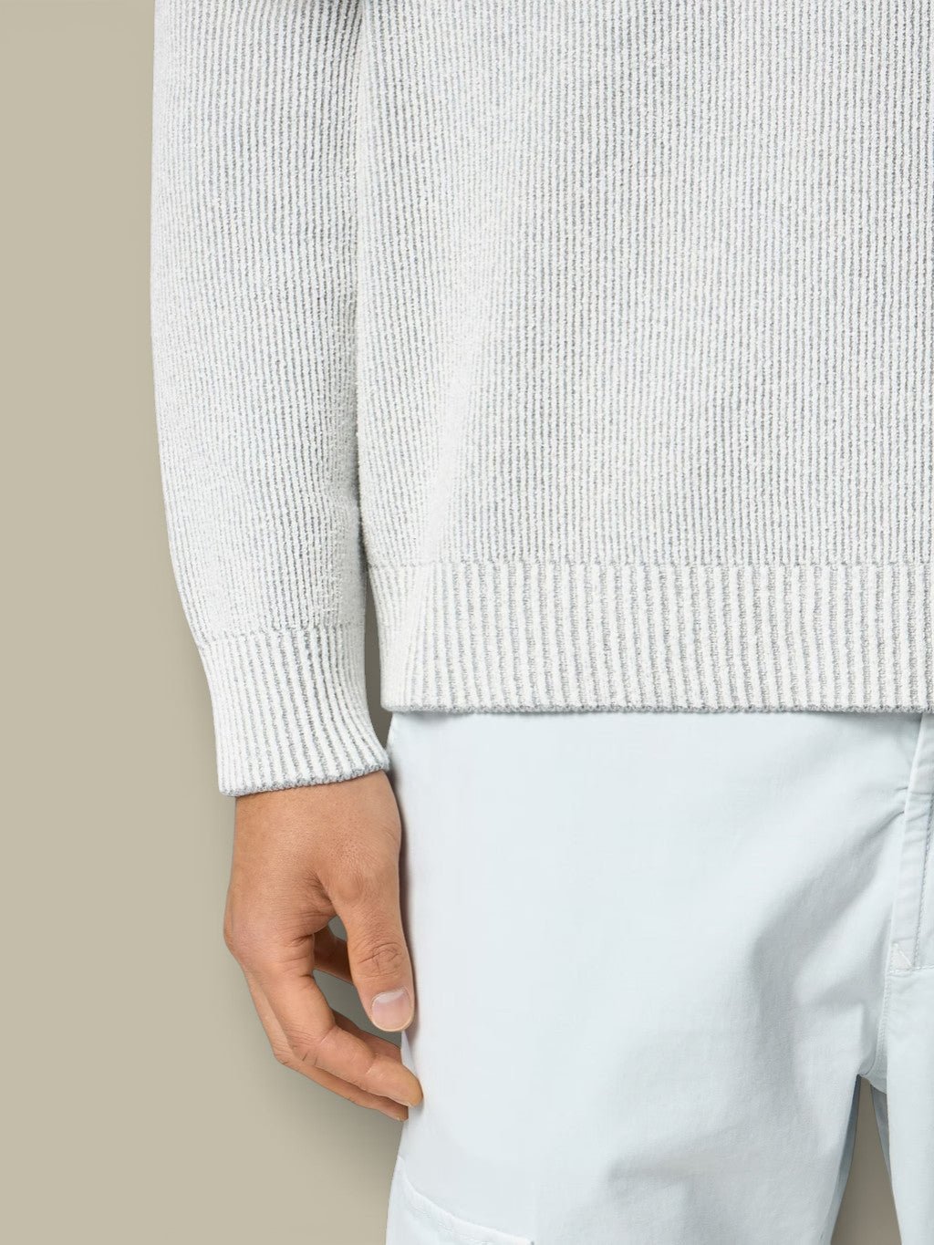 Pull Stone Island Gris - Rib Coton Bouclé - Pull