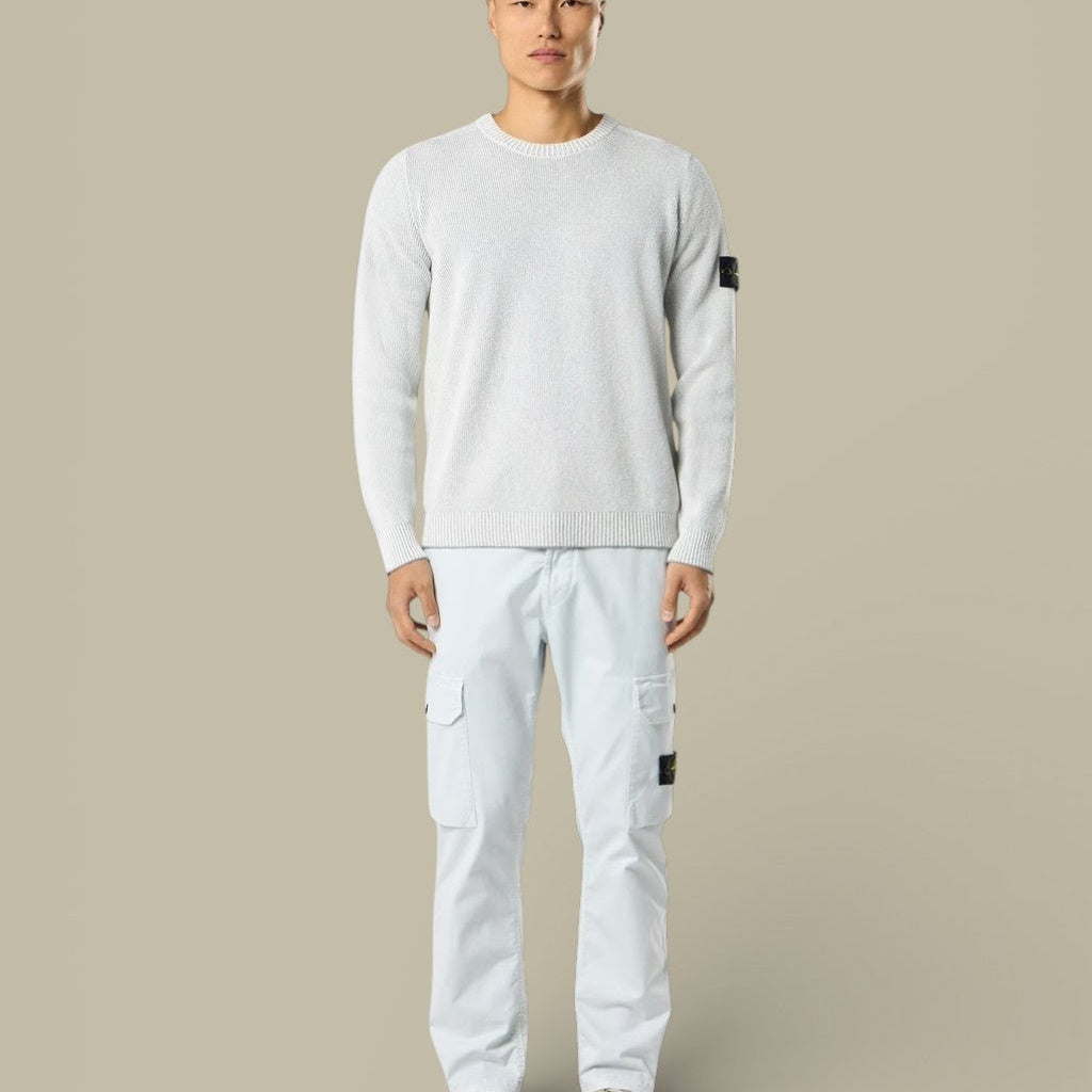 Pull Stone Island Gris - Rib Coton Bouclé - Pull