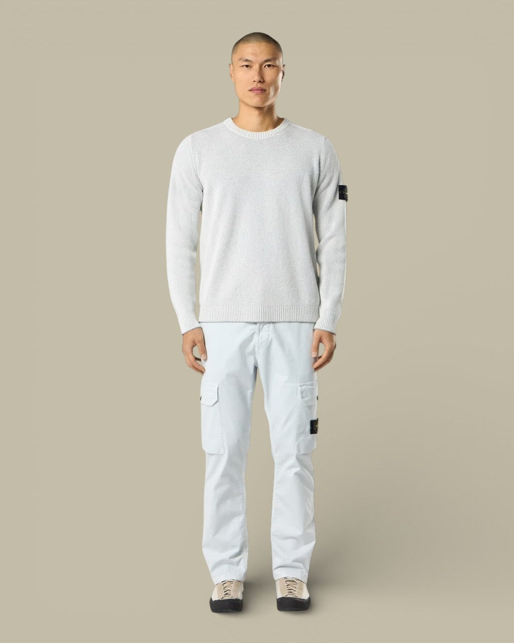 Pull Stone Island Gris - Rib Coton Bouclé - Pull