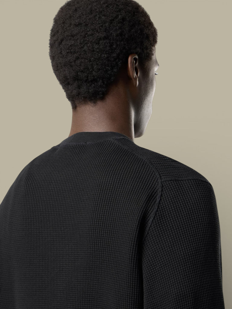 Pull Stone Island Noir - Coton Waffle Fleece - sweat