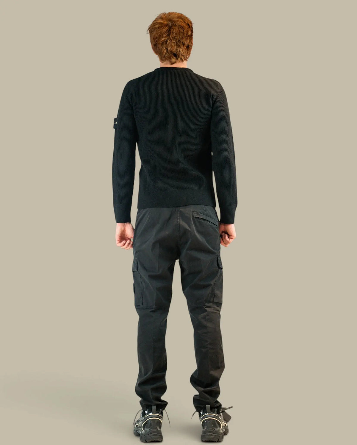 Pull Stone Island Black - Maille Rib Rws Wool Stone Island