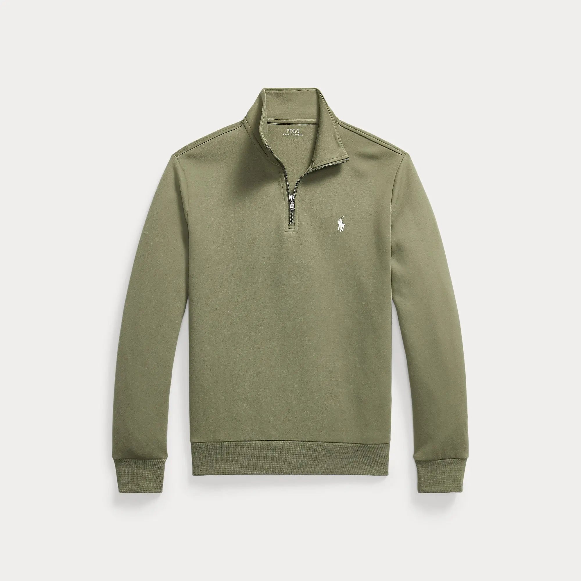 Pull Ralph Lauren Kaki - PULL À QUART DE ZIP EN MAILLE DOUBLE Ralph Lauren