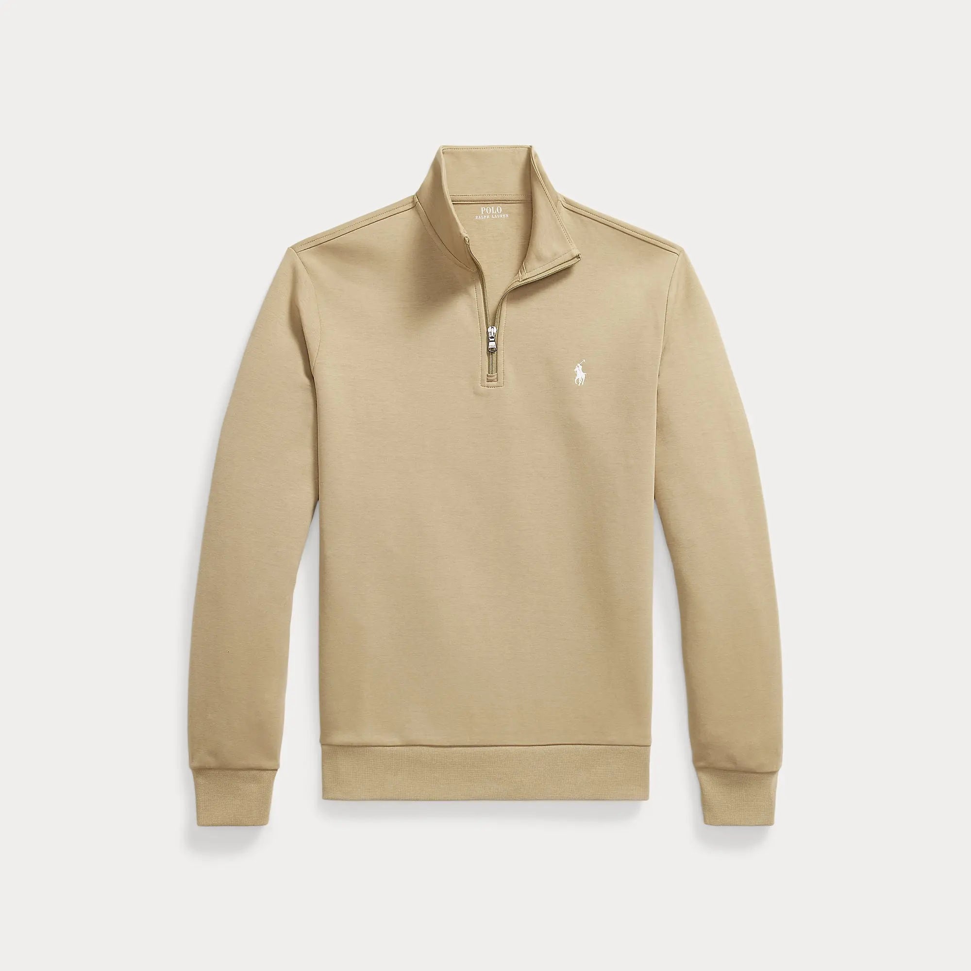 Pull Ralph Lauren Beige - PULL À QUART DE ZIP EN MAILLE DOUBLE Ralph Lauren