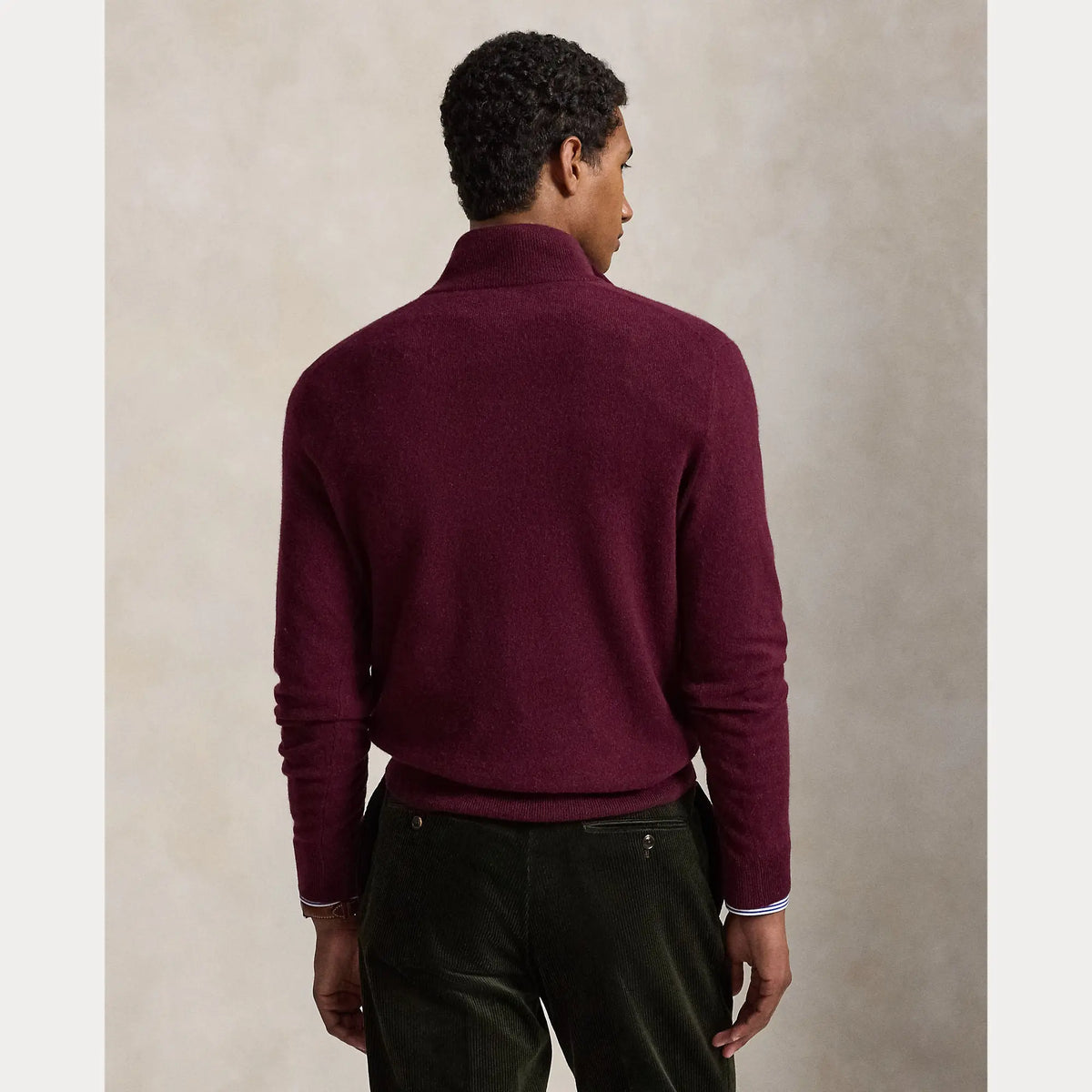 Pull Ralph Lauren Bordeaux - PULL EN LAINE À QUART DE ZIP Ralph Lauren