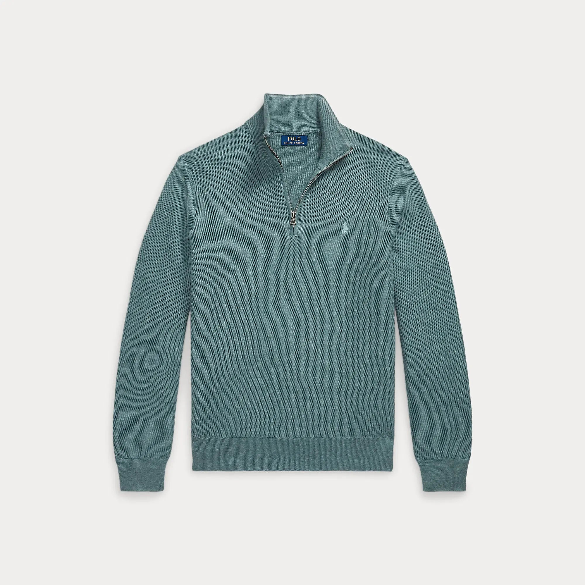 Pull Ralph Lauren Turquoise - PULL EN COTON MAILLE À QUART DE ZIP Ralph Lauren