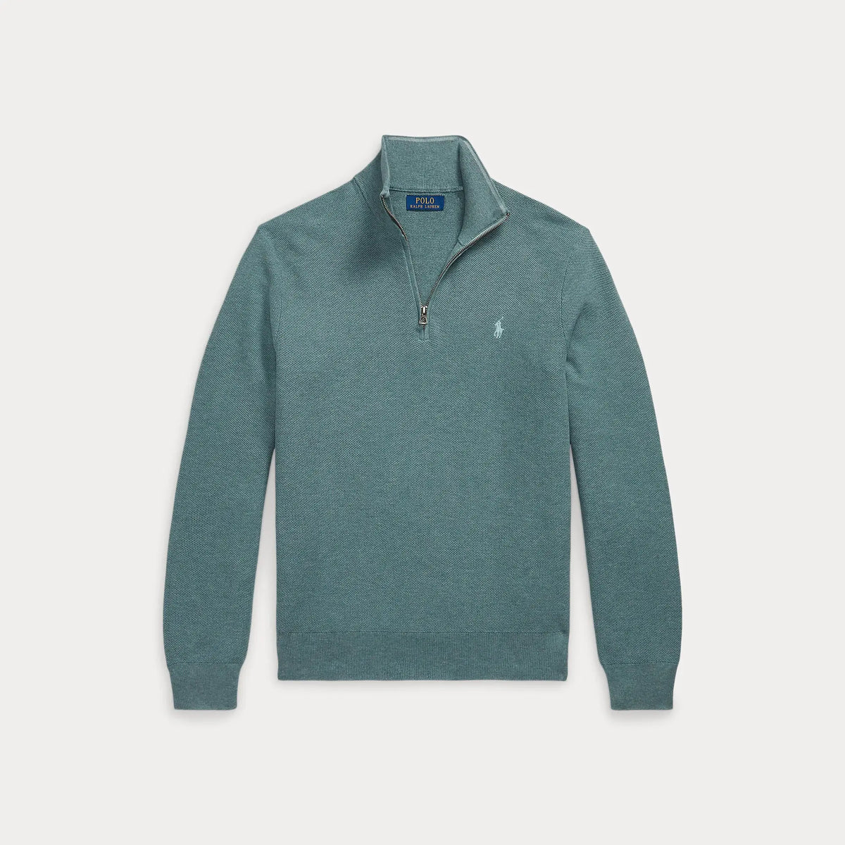 Pull Ralph Lauren Turquoise - PULL EN COTON MAILLE À QUART DE ZIP Ralph Lauren