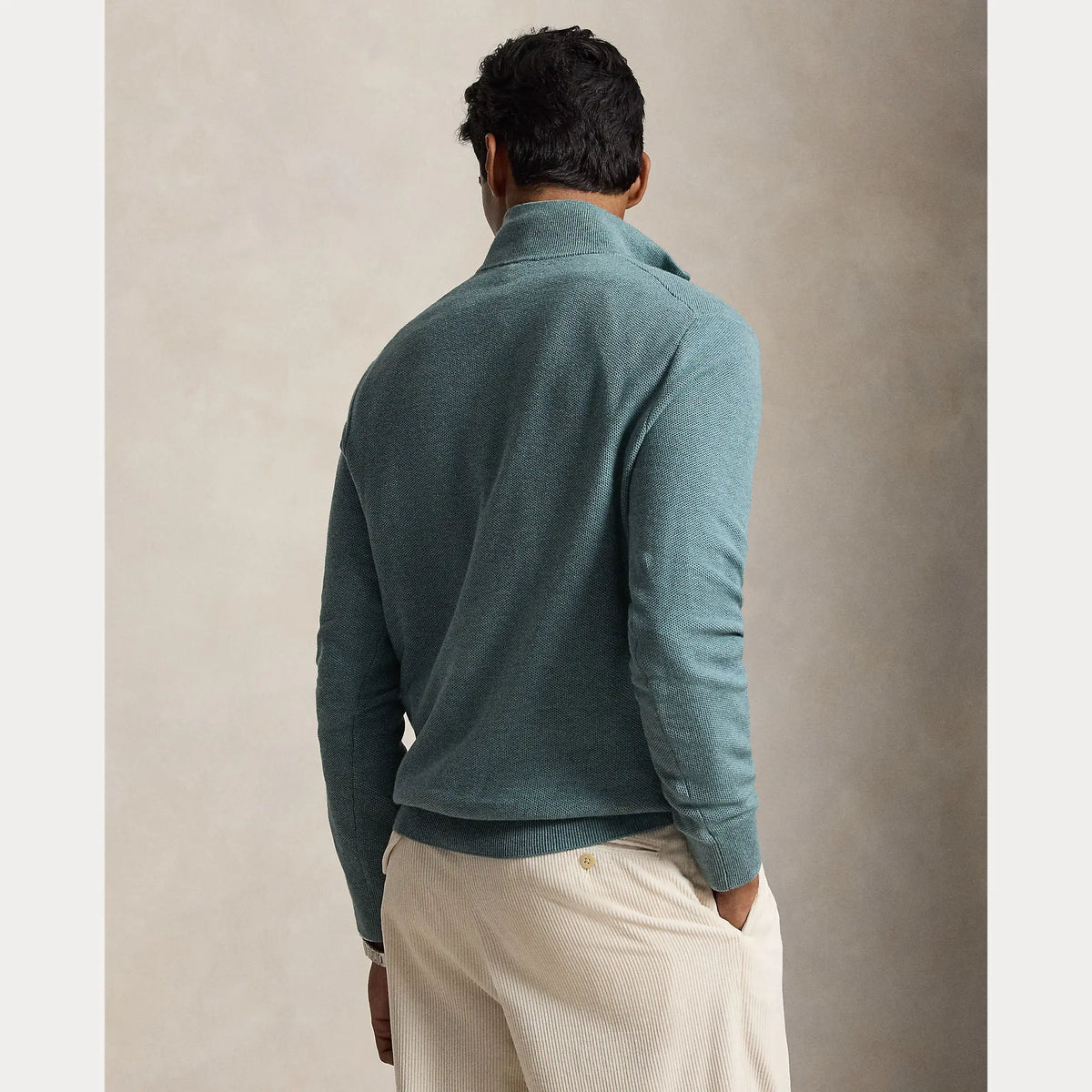 Pull Ralph Lauren Turquoise - PULL EN COTON MAILLE À QUART DE ZIP Ralph Lauren