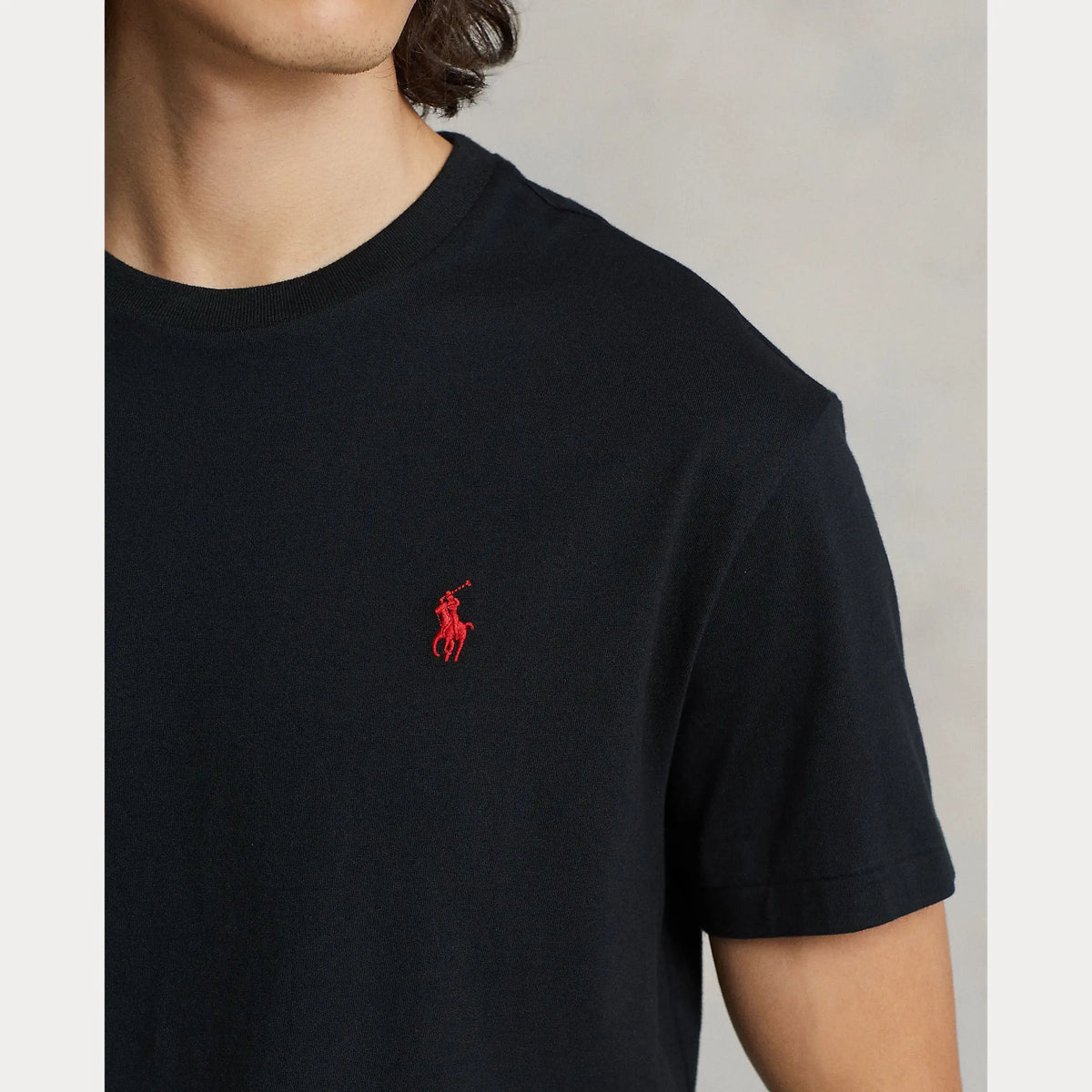T-Shirt Ralph Lauren Noir - T-SHIRT COL ROND EN MAILLOT COUPE CLASSIQUE Ralph Lauren