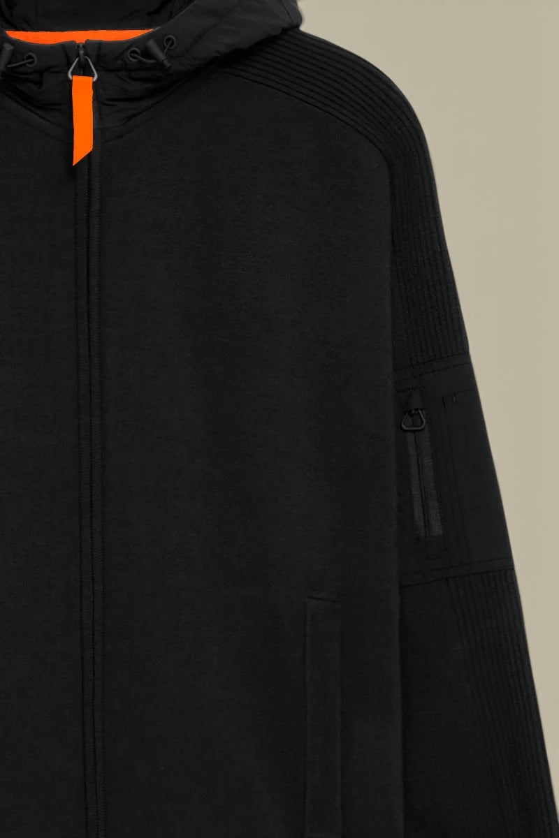 Veste à Capuche Gertrude Noir - Bi matière