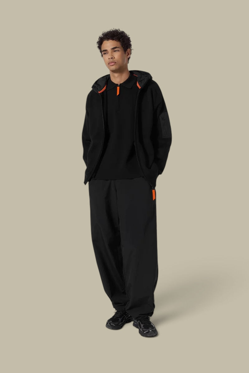 Veste à Capuche Gertrude Noir - Bi matière
