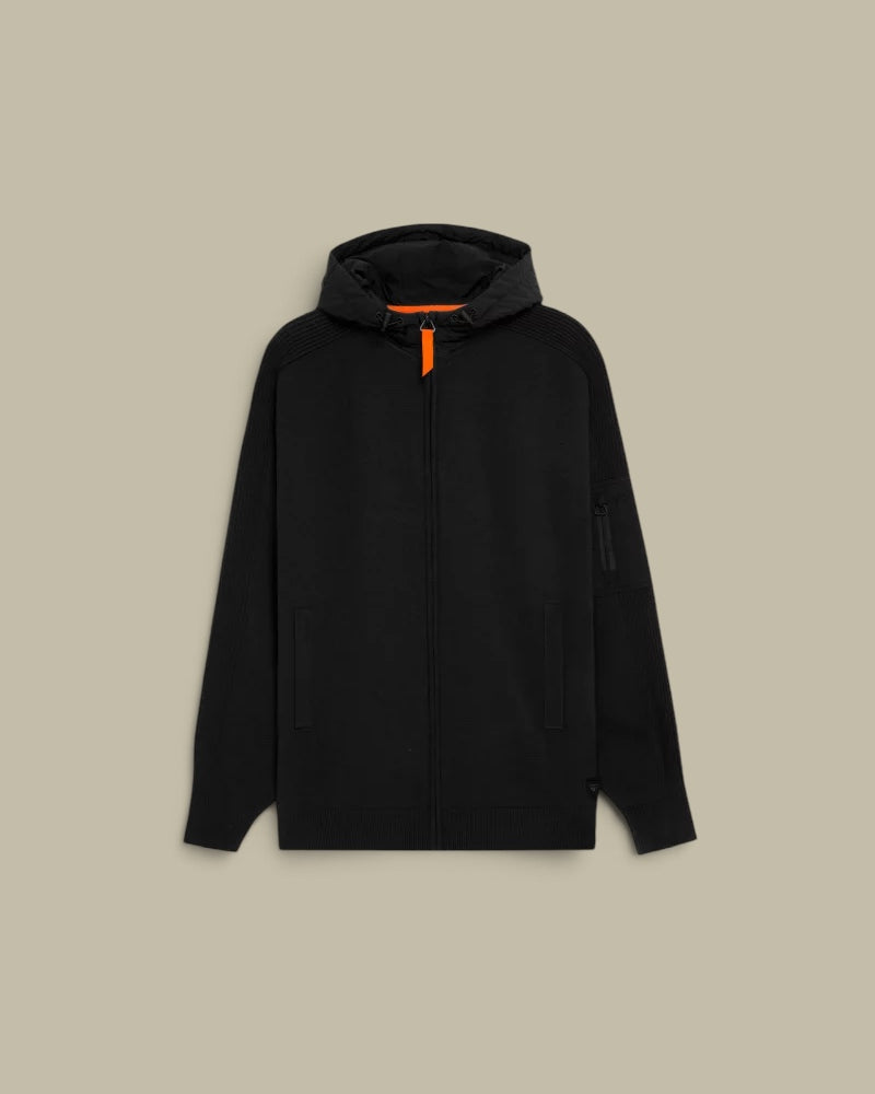 Veste à Capuche Gertrude Noir - Bi matière