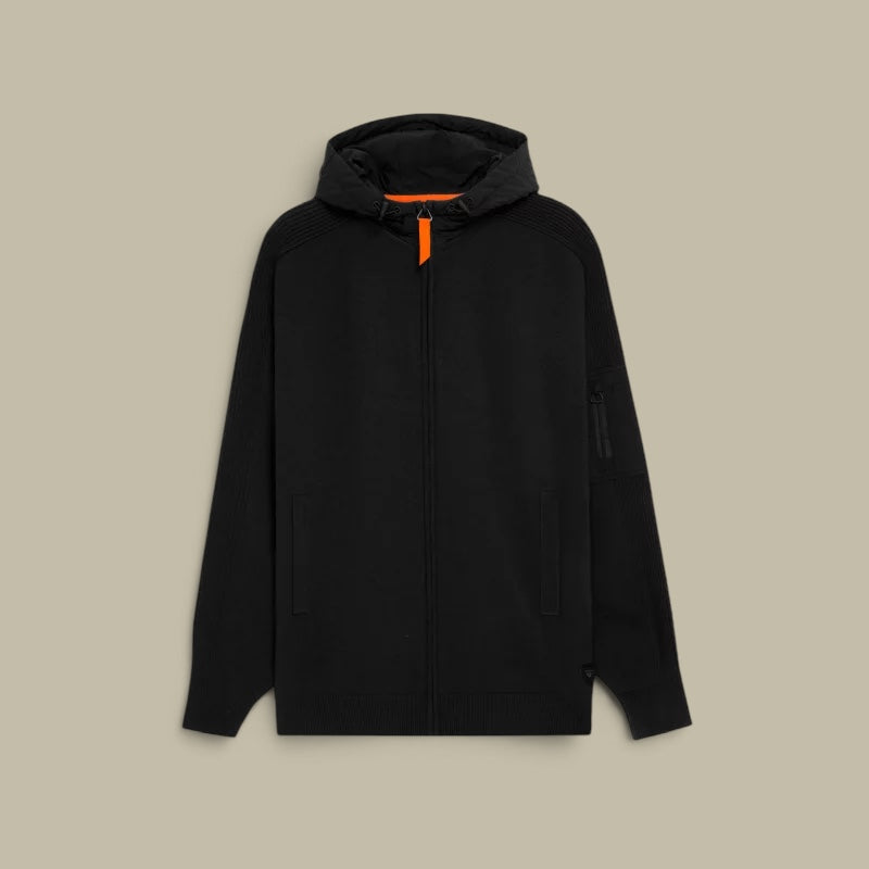 Veste à Capuche Gertrude Noir - Bi matière