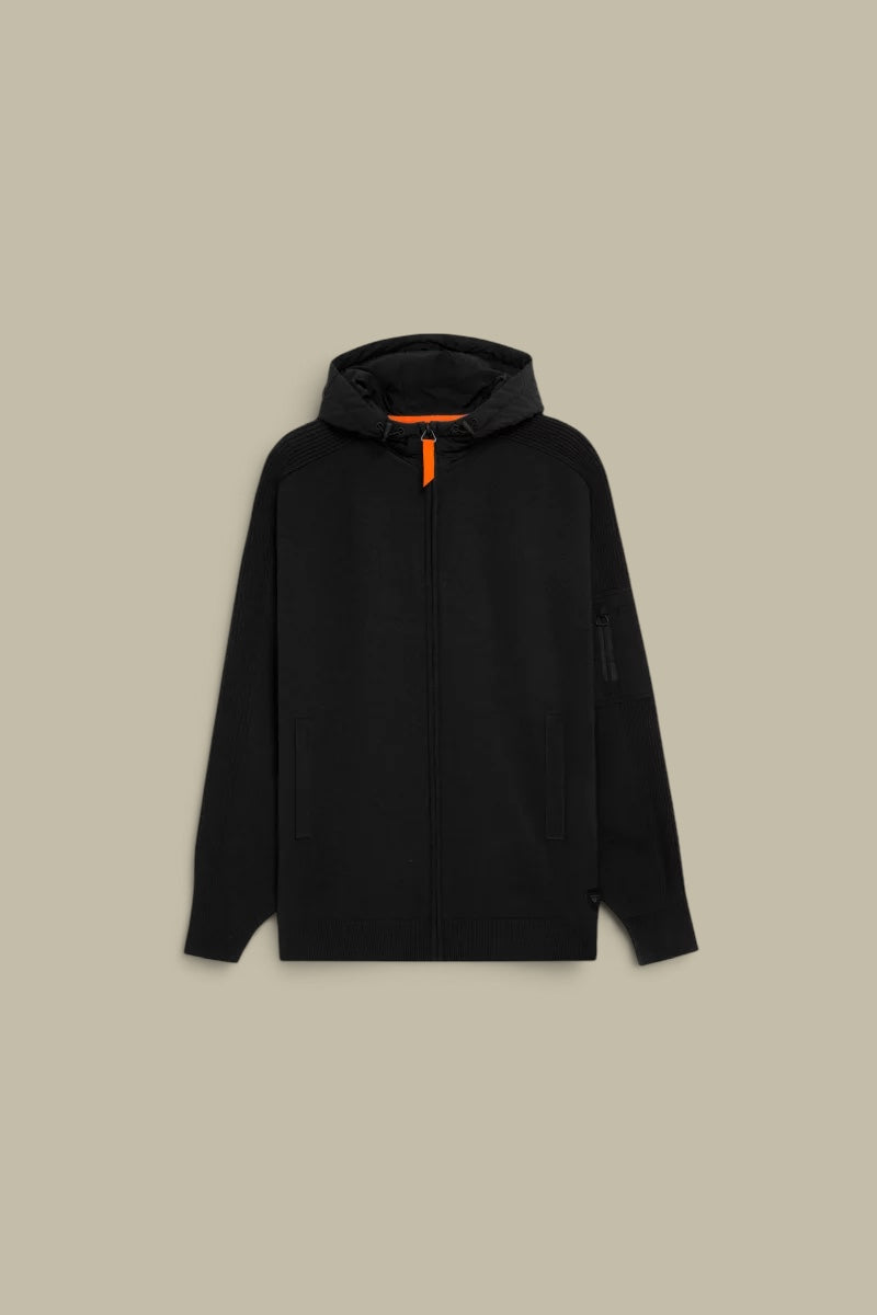 Veste à Capuche Gertrude Noir - Bi matière