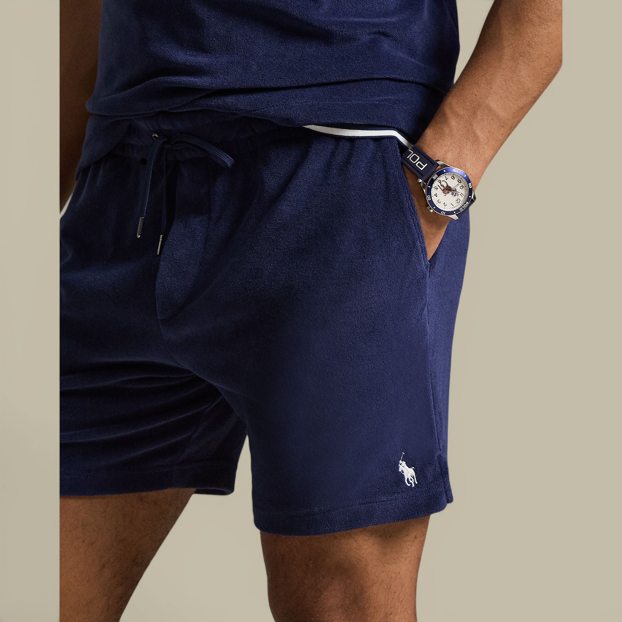 Short Ralph Lauren Bleu Marine - Tissu Eponge Ralph Lauren
