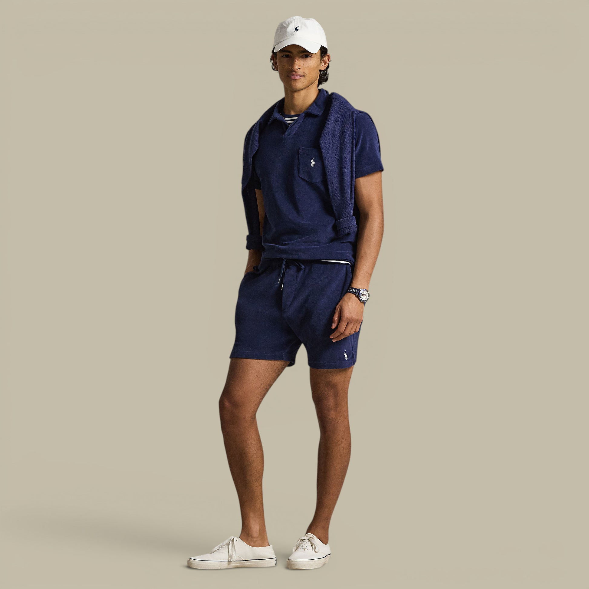 Short Ralph Lauren Bleu Marine - Tissu Eponge Ralph Lauren