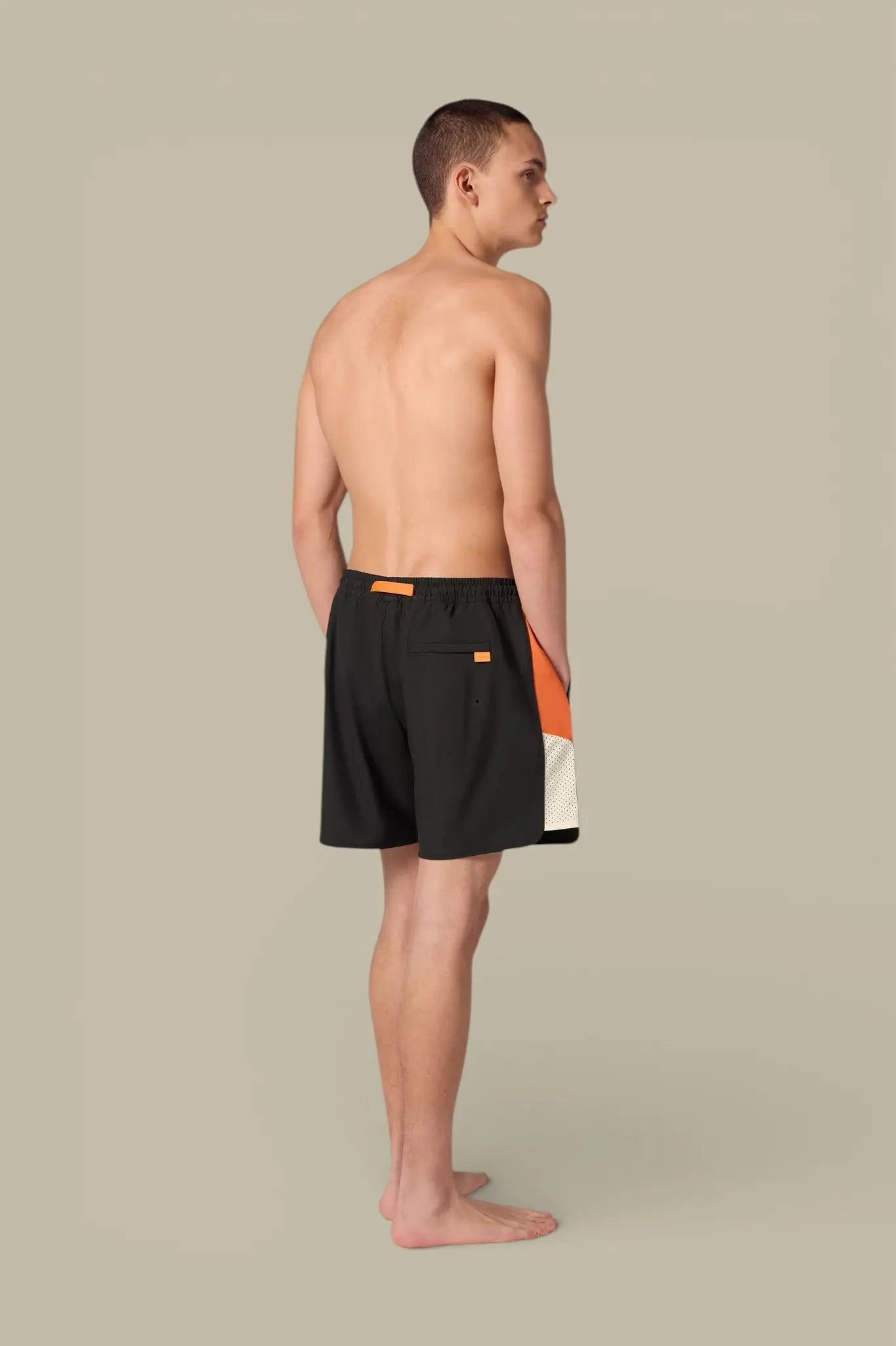 Short de Bain Gertrude - Stretch Noir Orange - SHORT